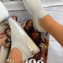 Mesh sportssneakers - slip-on sko - med høj platform