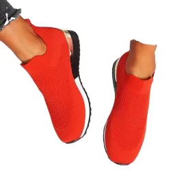 Mesh sportssneakers - slip-on sko - med høj platform