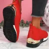 Mesh sportssneakers - slip-on sko - med høj platform