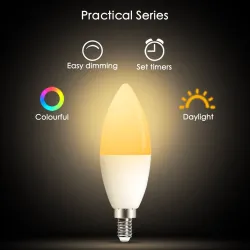 Ampoule LED - E12 - E14 - RGB - avec télécommande - dimmable