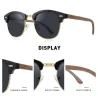 MERRYS - klassiske polariserte solbriller - semi-rimless - trestempel - UV400