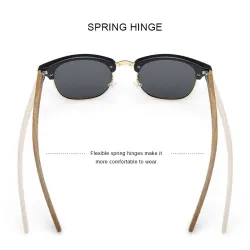 MERRYS - klassiske polariserte solbriller - semi-rimless - trestempel - UV400