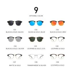 MERRYS - klassiske polariserte solbriller - semi-rimless - trestempel - UV400