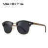 MERRYS - klassiske polariserte solbriller - semi-rimless - trestempel - UV400
