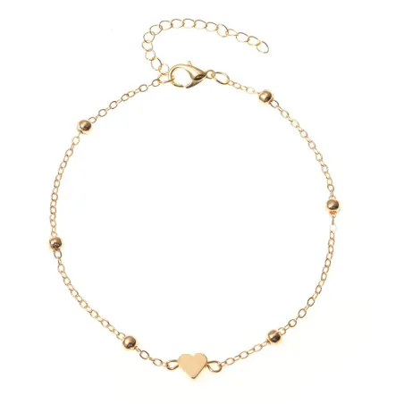 Trendy anklet - heart / circleAnklets