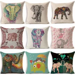 Fronha decorativa - elefantes - 45 * 45cm