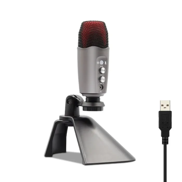 Profesjonell kondensatormikrofon - med hodetelefonutgang - USB