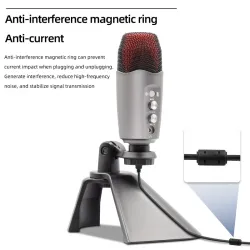 Microfono professionale a condensatore - con uscita cuffia - USB