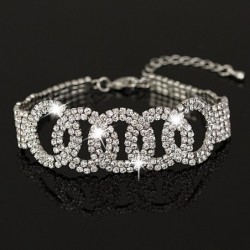Luxuosa pulseira de prata com cristais