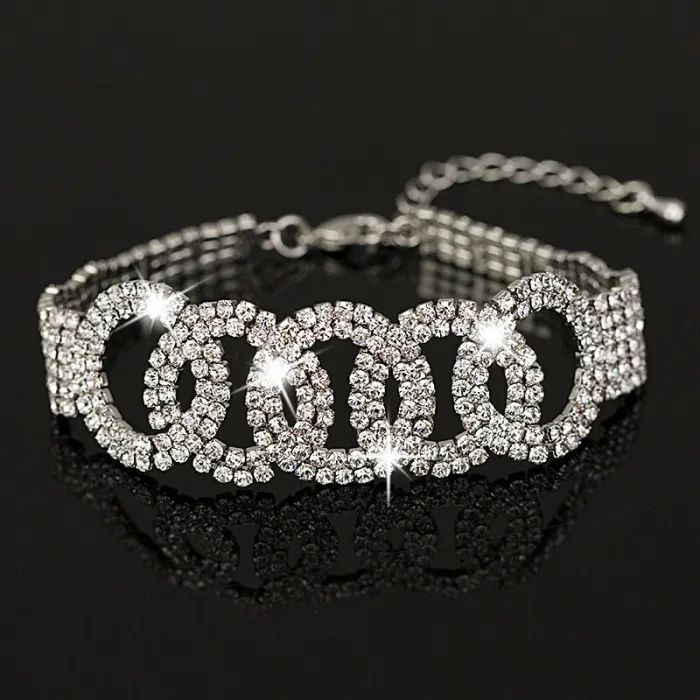 PulseraLujosa pulsera de plata con cristales