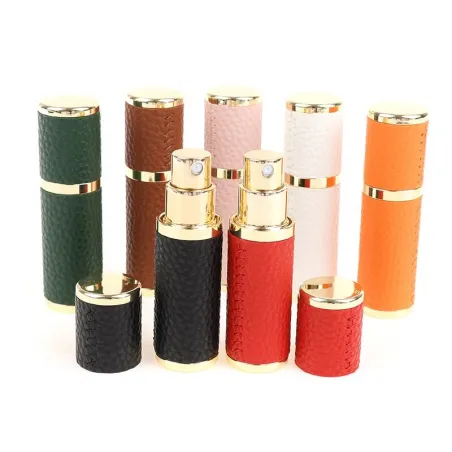 Parfümflasche aus Leder – leerer Metallbehälter – 5 ml