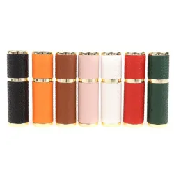 Læderparfumeflaske - tom metalbeholder - 5ml
