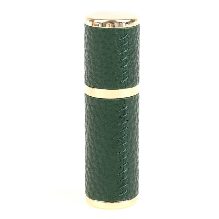 Flacon de parfum en cuir - contenant métal vide - 5ml