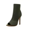 Modischer Peeptoe - High Heel - Stiefeletten - Pumps