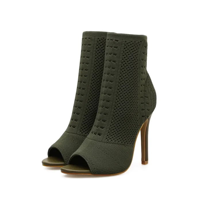 Peep Toe à la mode - talon haut - bottines - escarpins