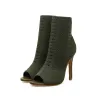 Modischer Peeptoe - High Heel - Stiefeletten - Pumps