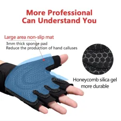 Professionella fitnesshandskar - halvfinger - honeycomb design