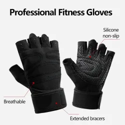 Guanti da fitness professionali - mezze dita - design a nido d'ape