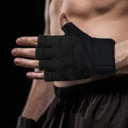 Professionelle fitnesshandsker - halvfinger - honeycomb design
