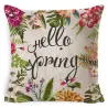Pyntepudebetræk - fjer / blomster - 45cm * 45cm