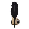 Sexy sandali neri con tacco alto - con cristalli neri
