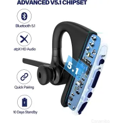Bluetooth-øretelefoner - HD trådløst headset - med CVC8.0 dobbel mikrofon - støyreduksjon
