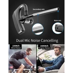 Bluetooth-øretelefoner - HD trådløst headset - med CVC8.0 dobbel mikrofon - støyreduksjon
