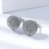 Elegante manchetknapper - rund blomsterbombe