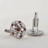 Vintage runde mansjettknapper - femspiss stjerne pentagram - med krystaller