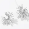 Boucles d'oreilles en forme de tournesol - avec cristaux / perles