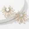 Boucles d'oreilles en forme de tournesol - avec cristaux / perles