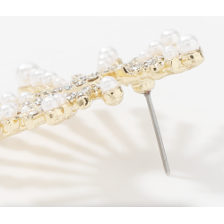 Sonnenblumenförmige Ohrringe – mit Kristallen/Perlen