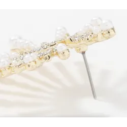 Sunflower shaped earrings - with crystals / pearlsEarrings