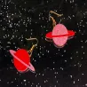 Globe de paillettes en émail - boucles d'oreilles