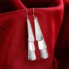 Boucles d'oreilles élégantes en argent - feuilles d'arbre givrées