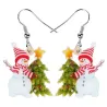 Christmas earrings - enamel snowmen / Christmas treeEarrings