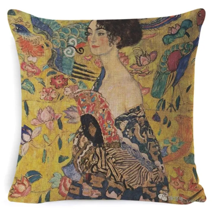 Dekorativt kuddfodral - Gustav Klimt målning - 45cm * 45cm