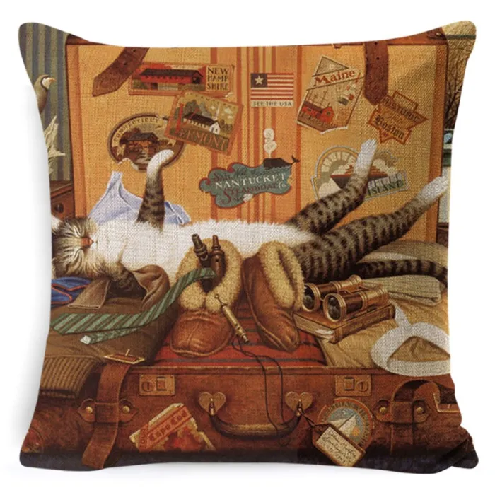 Pynteputetrekk - lat kattefest / bøker - 45cm * 45cm
