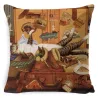 Pynteputetrekk - lat kattefest / bøker - 45cm * 45cm