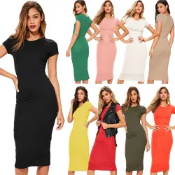 Abito midi classico in maglia