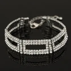 Elegante bracciale largo in cristallo