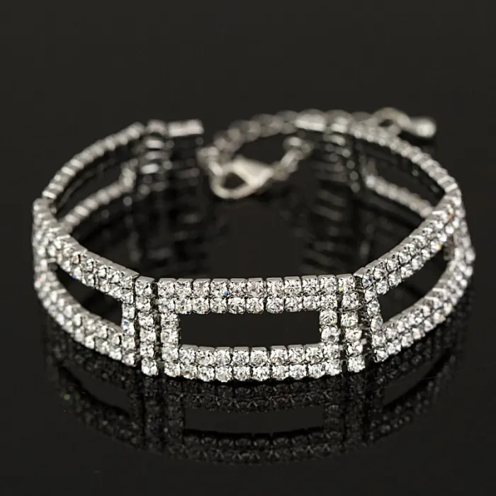 PulseraElegante pulsera ancha de cristal
