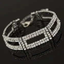 PulseraElegante pulsera ancha de cristal