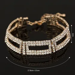 Elegante bracciale largo in cristallo