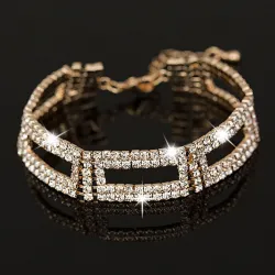 Elegant bred krystal armbånd