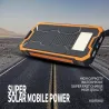 Solenergibank - batteriladdare - dubbla USB - vattentät - 20000mAh