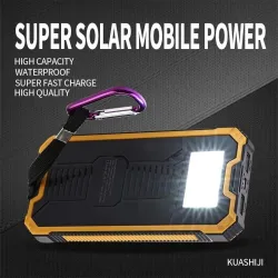 Solenergibank - batterioplader - dobbelt USB - vandtæt - 20000mAh