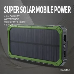 Solenergibank - batterilader - dobbel USB - vanntett - 20000mAh