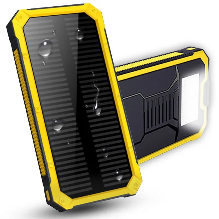 Solenergibank - batteriladdare - dubbla USB - vattentät - 20000mAh