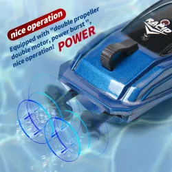 Mini barco RC - com controle remoto - brinquedo elétrico